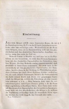Einleitung in die Krystallographie und in die krystallographische Kenntniss der wichtigeren Substanzen, [1]. [Textband]