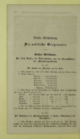 Dritte Abtheilung. Die politische Geographie