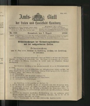 No. 165, 7. August 1920