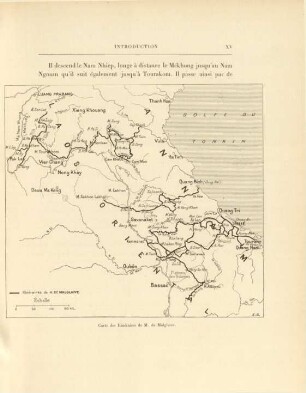 Carte de itinéraires de M. de Malglaive