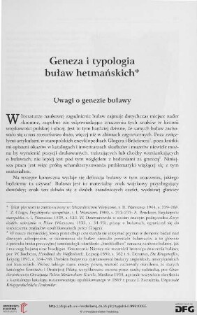 Geneza i typologia buław hetmańskich