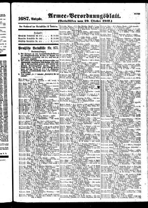 1687. Ausgabe. Montag, 29. Oktober 1917