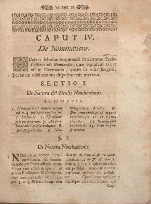 Caput IV. De Nominatione.
