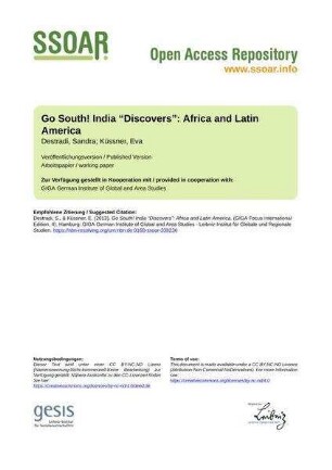 Go South! India “Discovers”: Africa and Latin America
