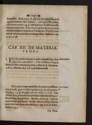 Cap. XII. De Materia Feudi.