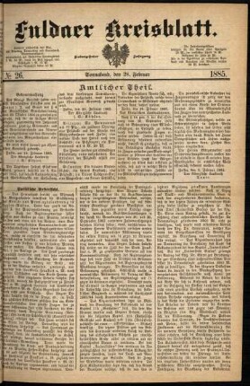 Ausgabe vom Samstag, den 28. Februar 1885.
