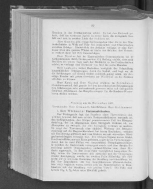 Sitzung am 26. November 1907.