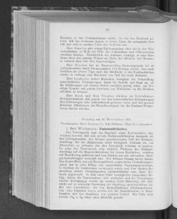 Sitzung am 26. November 1907.
