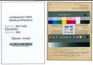 Entnazifizierung Arnold Stassen , geb. 16.03.1890 (Grubenarbeiter)
