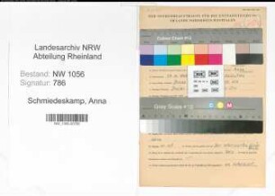 Entnazifizierung Anna Schmiedeskamp , geb. 27.11.1895 (Lehrerin)