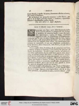 Notizie di Miradori Luigi, detto il Genovese
