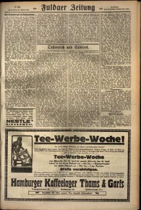 Zweite Ausgabe vom Donnerstag, den 12. April 1928.