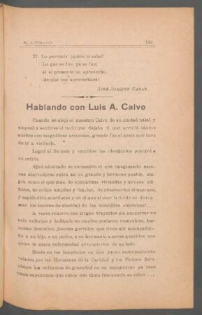 Hablando con Luis A. Calvo