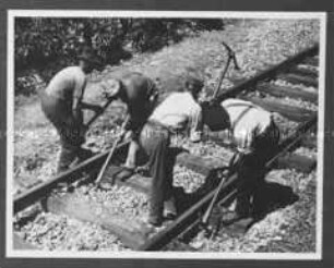 Gleisarbeiten bei der Straßenbahn