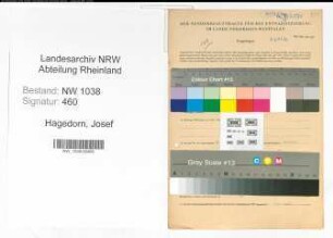 Entnazifizierung Josef Hagedorn , geb. 07.03.1909 (Landwirt)