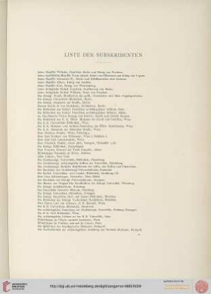 Liste der Subskribenten
