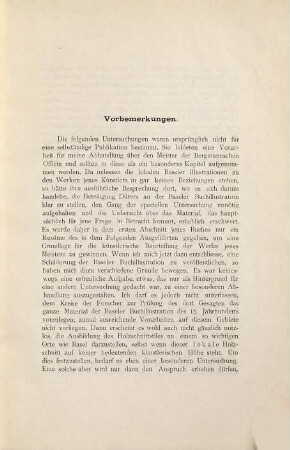 Die Baseler Buchillustration des XV. Jahrhunderts