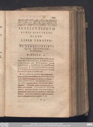 De Hereditatibus Quae Ab Intestato deferuntur. Titulus I.