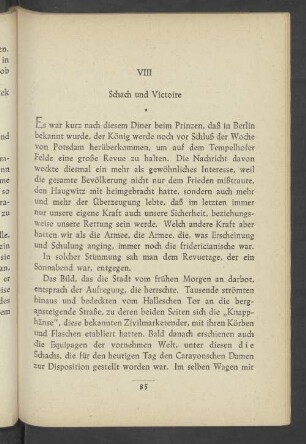 VIII Schach und Victoire