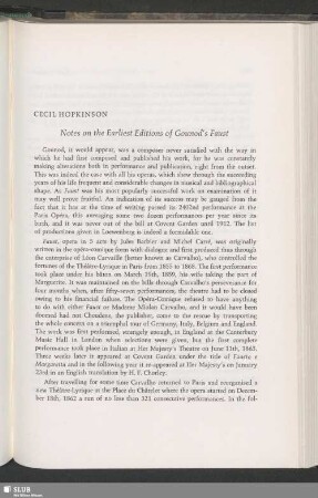 Notes on the Earliest Editions of Gounod's Faust