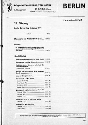 Nr. 23, 19. Januar 1990