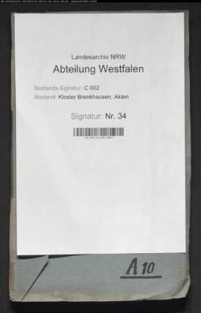 Forderungen des Klosters Brenkhausen (Hypotheken, Obligationen).