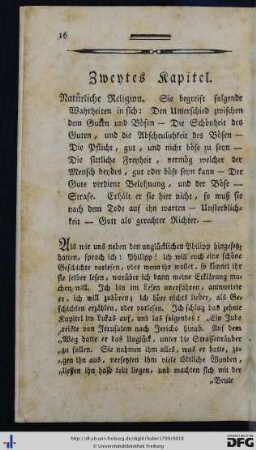 Zweytes Kapitel. Natürliche Religion.