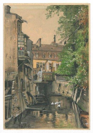 Malerischer Winkel an einem Berliner Wassergraben