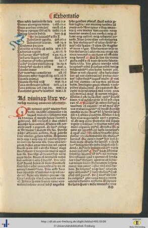 Ad divinarum litterarum verarumque divitiarum amatores exhortatio