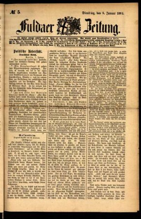 Ausgabe vom Dienstag, den 09. Januar 1883.