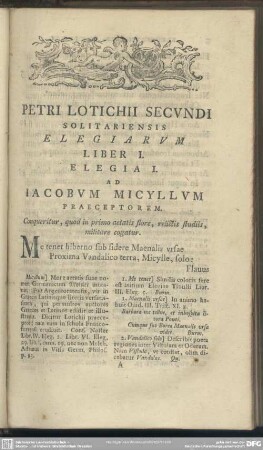 Petri Lotichii Secundi Solitariensis Elegiarum