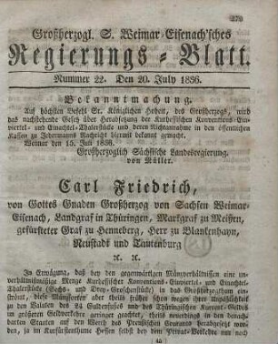 Nr. 22 : 20. July 1836