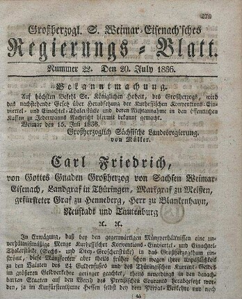 Nr. 22 : 20. July 1836