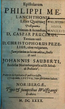 Epistolarum Philippi Melanthonis Liber .... 4