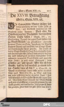 Die XXVIII. Betrachtung über 2. Sam. XIX, 28.