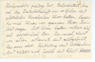 Korrespondenz von Wilhelm Schmidtbonn an Unbekannt