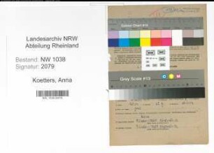 Entnazifizierung Anna Koetters , geb. 05.06.1894 (Geschaeftsinhaberin)