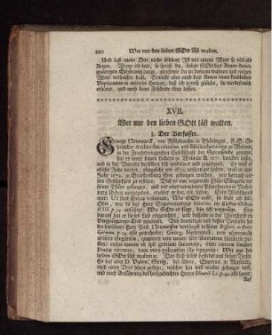 XVII. Wer nur den lieben Gott läst walten