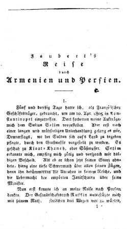 1. Konstantinopel. Abreise. Trebisond. Erzerum.