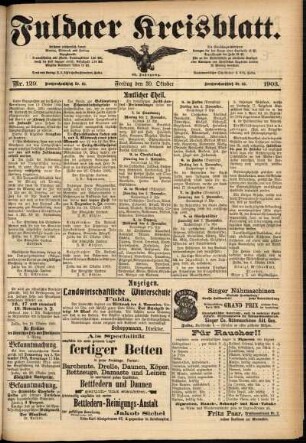 Zweite Ausgabe vom Freitag, den 30. Oktober 1903.