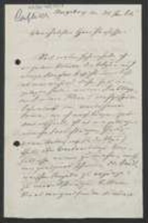 Brief von Jakob Friedrich Caflisch an Unbekannt