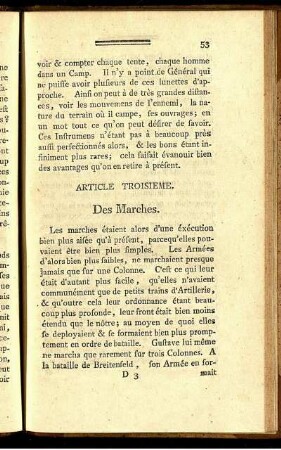 Article Troisième. Des Marches.
