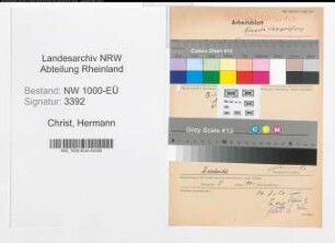 Entnazifizierung Hermann Christ, geb. 23.08.1902 (Verwaltungsangestellter)