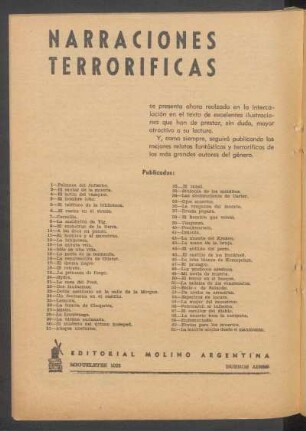 "Narraciones Terroríficas" publicados