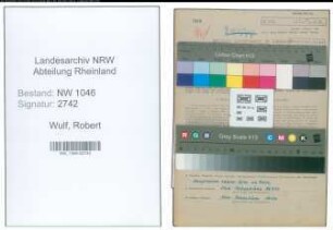Entnazifizierung Robert Wulf , geb. 04.05.1901 (Kaufmaennischer Angestellter)