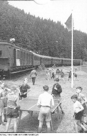 Ferienlagerzug der Reichsbahndirektion (RBD) Erfurt, Juli 1953