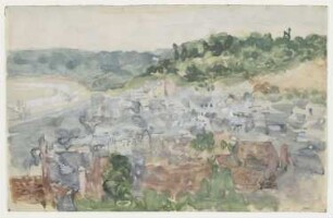 Stadt in einer Meeresbucht