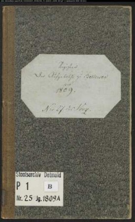 Zivilstandsregister der katholischen Gemeinde Bellersen, Kreis Höxter (A 1809). (Gemeinde: Katholische Gemeinde Bellersen, Kreis Höxter)