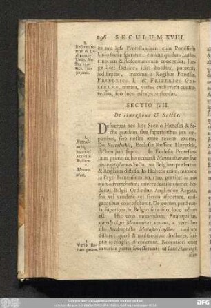 Sectio VII. De Haeresibus & Sectis.