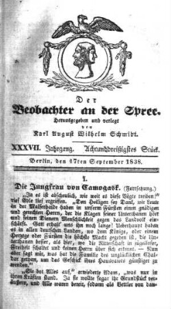 38. Stueck, 17. September 1838